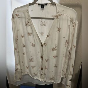 Something Navy Button Down Top